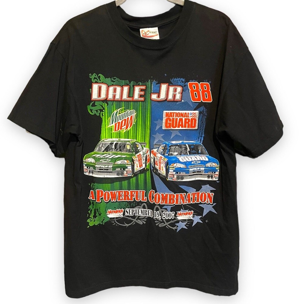 Dale Earnhardt Jr Sz: L T Shirt Black #88 2007 Powerful Combination NASCAR Chase